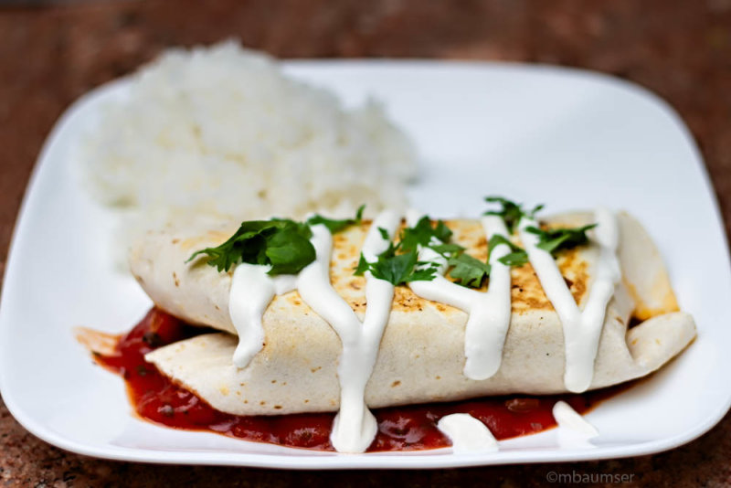 Grilled Chimichanga with Rice 