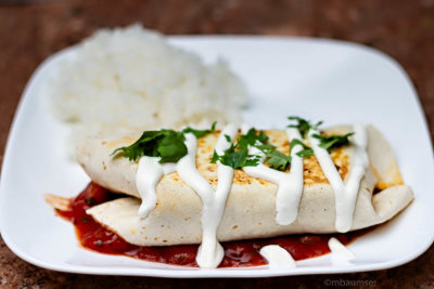 Grilled Chimichanga with Rice 