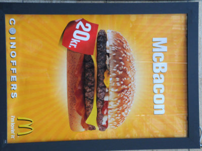 McBacon for a $20 Kroner coin (about $4.00 U.S.)