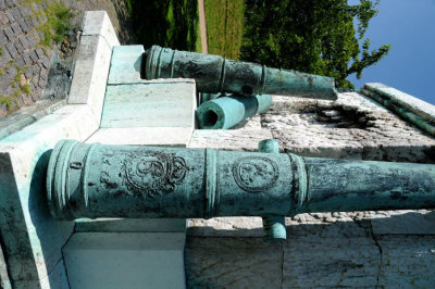 Old cannons on a monument