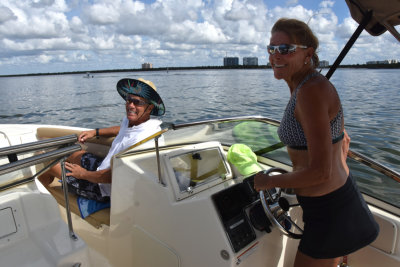 Boating with friends off of Naples, Florida
