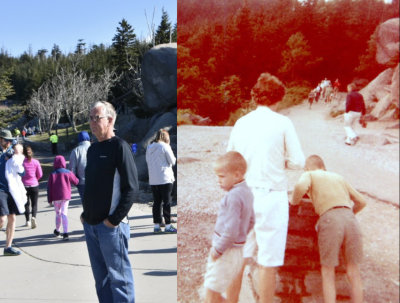 Same position - 57 years apart (me, my Mother and brother)