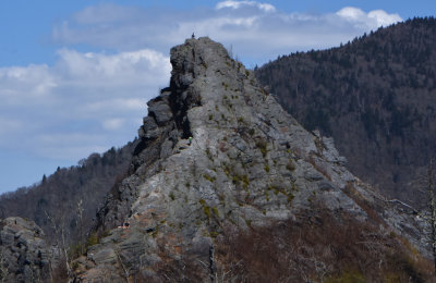 Several hikers on Chimney Tops