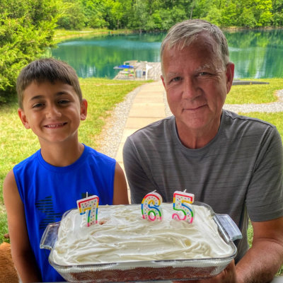 AJ and Grandpa's birthday cake