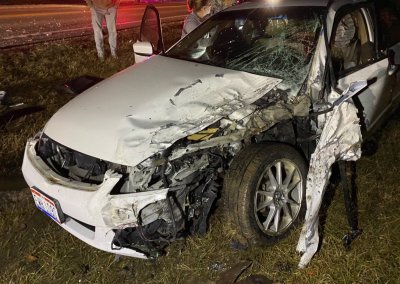 Accident near our house (airbags spared the driver from serious injury)