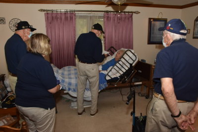 Neighbor being honored by a Hospice Military Group