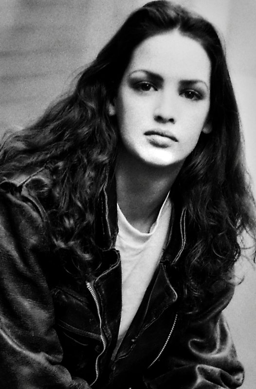 90's Girl in a leather jacket