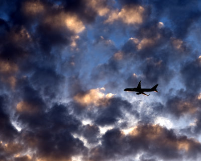 Flying into the sunset