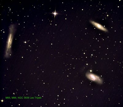 M65, M66, NGC 3628 Leo Triplet  Stack514frames, 5140s, 10s subs 20 darks