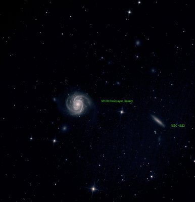 M100 Blowdayer Galaxy NGC 4322 Stack 437 frames 6555s.