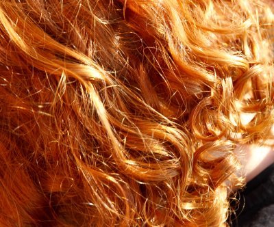 Red, curly hair - belonging to 5 year old Megan