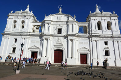 Facade, Metropolitan Cathedral, Leon, Nicaragua.  