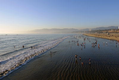 Ripples in the Sand, Santa Monica Beach, Los Angeles, USA.