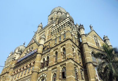 Facade, Victoria Rail Terminus, Mumbai, India.