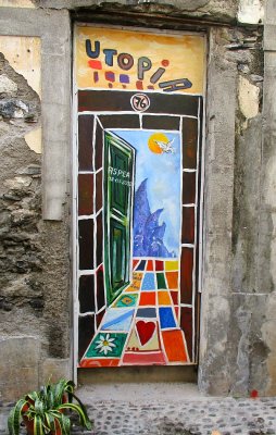 DECORATED DOOR IN OLD TOWN
