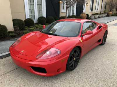 Ferrari 360 Modena, one of 8,800 built between 1999 and 2005; photographed in Middleburg, Virginia (0327)