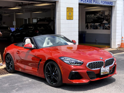2019 BMW Z4 sDrive 30i. This was lent to me while my BMW was being serviced. Photographed at BMW of Towson, Maryland (0950) 