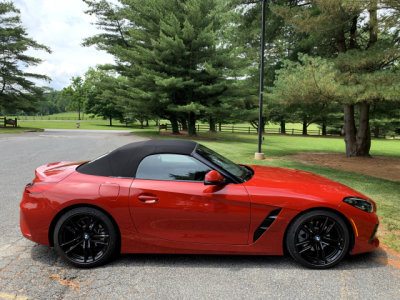 2019 BMW Z4 sDrive 30i: service loaner, photographed in Monkton, Maryland (0956)