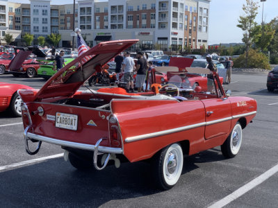 1964 Amphicar 770 (amphibous), made in Germany. A sticker in the back says I Brake for Fish. (1766)