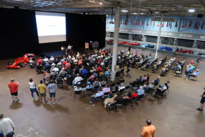 Dozens of racing fans came to hear David Hobbs and Will Buxton talk about Nurburgring, Formula 1 and racing drivers. (4629)