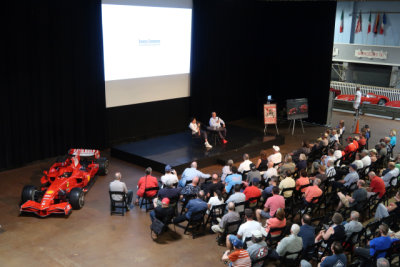 Dozens of racing fans came to hear David Hobbs and Will Buxton talk about Nurburgring, Formula 1 and racing drivers. (4631)