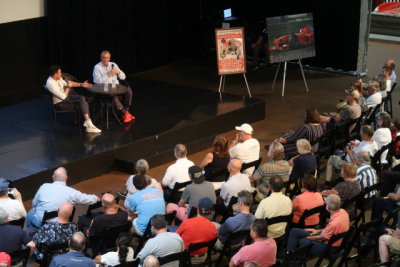 Dozens of racing fans came to hear David Hobbs and Will Buxton talk about Nurburgring, Formula 1 and racing drivers. (4632)