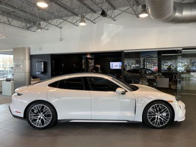 2020 Porsche Taycan Turbo, in Carrara White Metallic, MSRP $168,120. (2992)