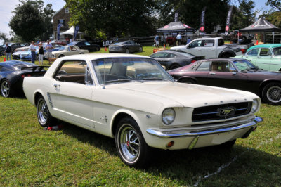 1965 Ford Mustang in spectators' parking area, 2019 Radnor Hunt Concours, Malvern, PA (6822)