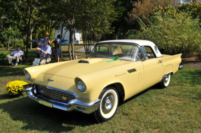 1957 Ford Thunderbird E-Code Convertible, Sun Gold, 2019 St. Michaels Concours d'Elegance, Maryland (7759)