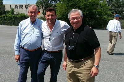 With racing legend David Hobbs and Formula 1 reporter Will Buxton at the Simeone Automotive Museum in Philadelphia, 2019. (1565)