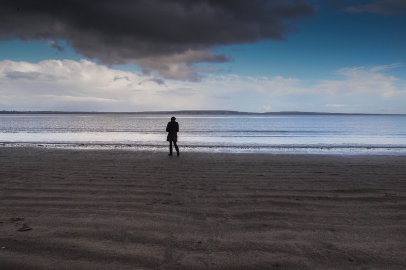 Angela at the Beach in Waterford, looking across at County Wexford