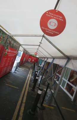 Queue lane outside of Tesco, Greystones, Ireland