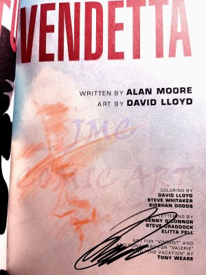 57.	“ V; V for Vendetta Graphic Novel” – 8x12 – David Lloyd (P/M) …