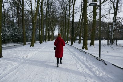 The girl in the red coat