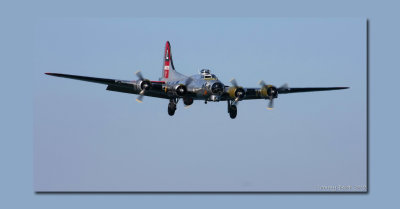B-17 on final approach for landing