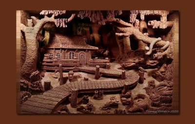 Large shadow box wood carving as seen at country art show
