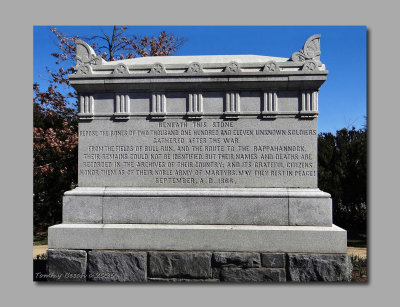 This was first memorial at Arlington to be dedicated to soldiers who had died in battle & whose remains could not be identified