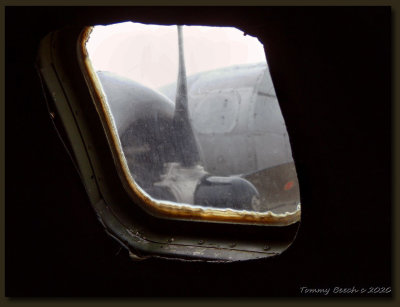 B-29 navigator's window used for previous photo