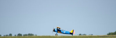 PT-17 through the rising heat waves in the distance
