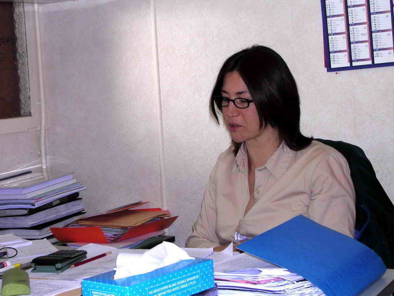 Evelyne, 17 Mars 2004, en plein travail