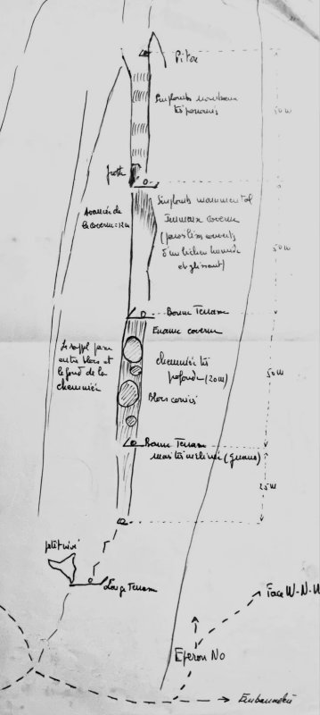 Croquis de la Grande Chemine ralis aprs la descente en rappel