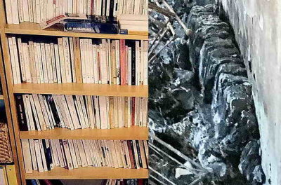 Les livres, comme passs au lance-flamme