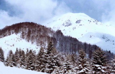 Soum de Granquet (1882 m) en hiver vu du col de Spandelles