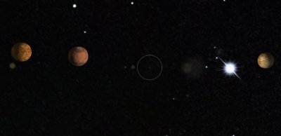 Vnus Mars Soleil et Mercure au 28 juillet
