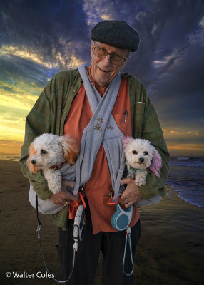 John and 2 dogs 3-4-20 (2) 5X7 Sunset Collage w.jpg