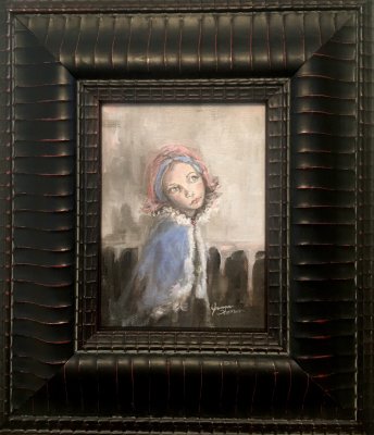 Girl in Blue 14.5 x 12.5 framed (available)