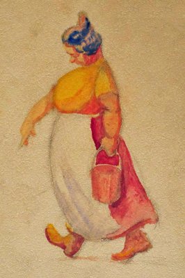 Woman Carrying Pail 6004