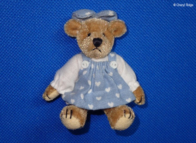World of Miniature Bears - bear in blue dress