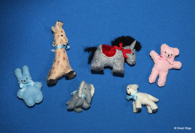 Hand made felt animals