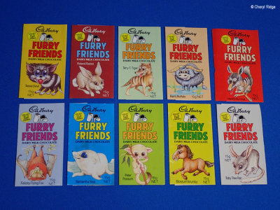 Cadbury Furry Friends wrappers 